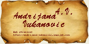 Andrijana Vukanović vizit kartica
